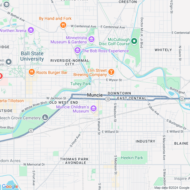 Map of Muncie, Indiana