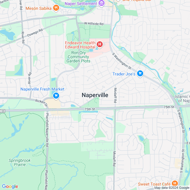 Map of Naperville, Illinois