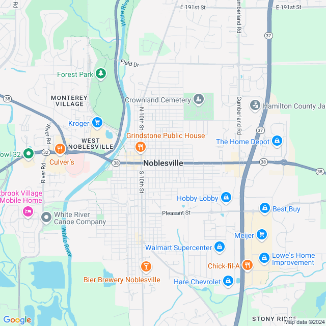 Map of Noblesville, Indiana