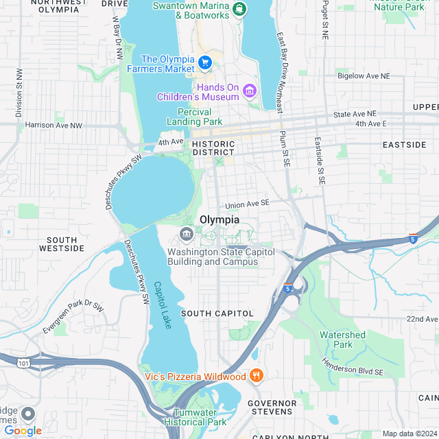 Map of Olympia, Washington