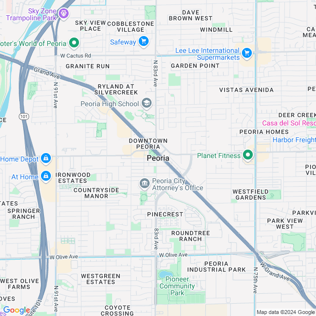 Map of Peoria, Arizona