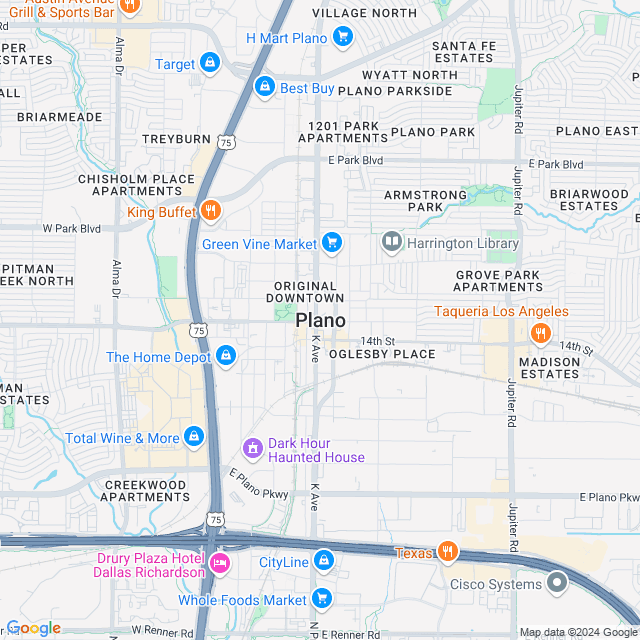 Map of Plano, Texas