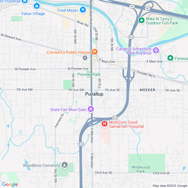 Map of Puyallup, Washington