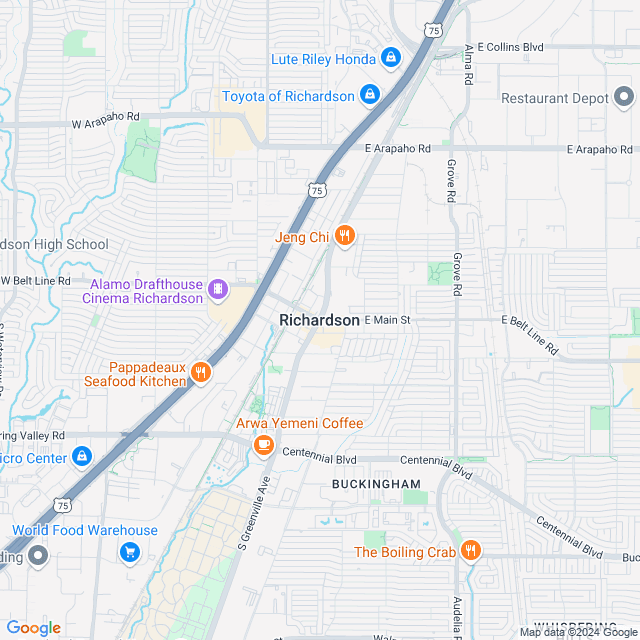 Map of Richardson, Texas