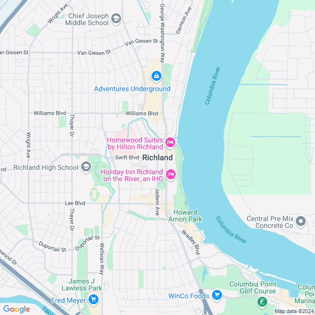 Map of Richland, Washington