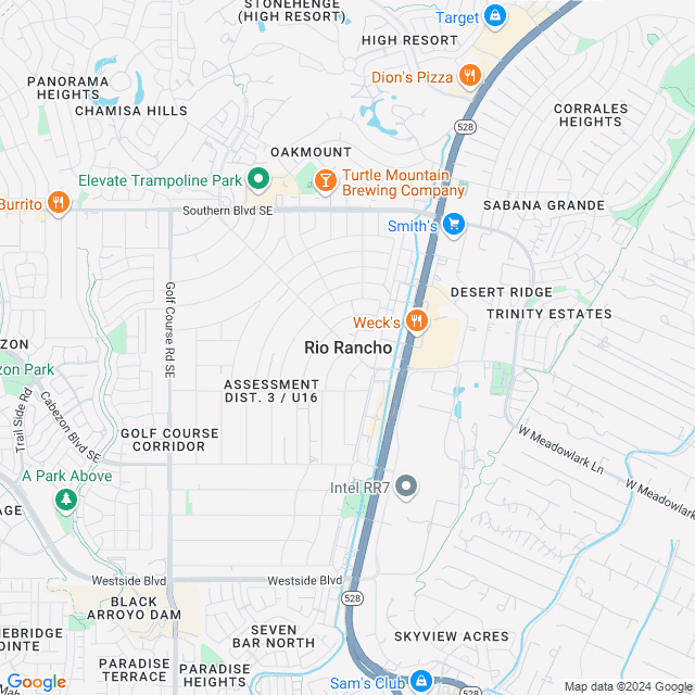 Map of Rio Rancho, New Mexico