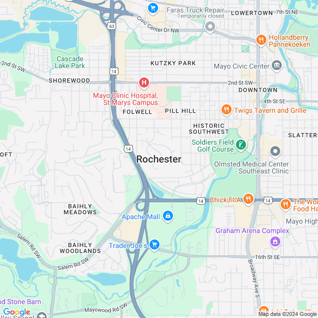 Map of Rochester, Minnesota