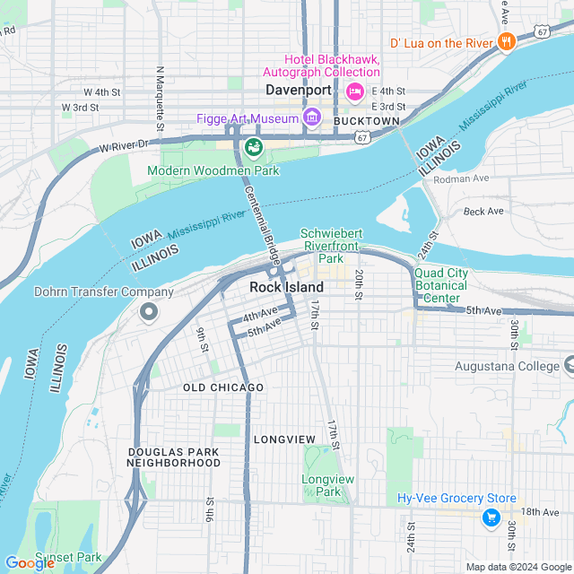 Map of Rock Island, Illinois