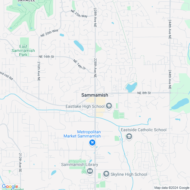 Map of Sammamish, Washington