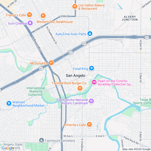 Map of San Angelo, Texas