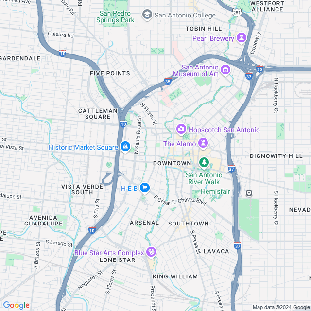 Map of San Antonio, Texas