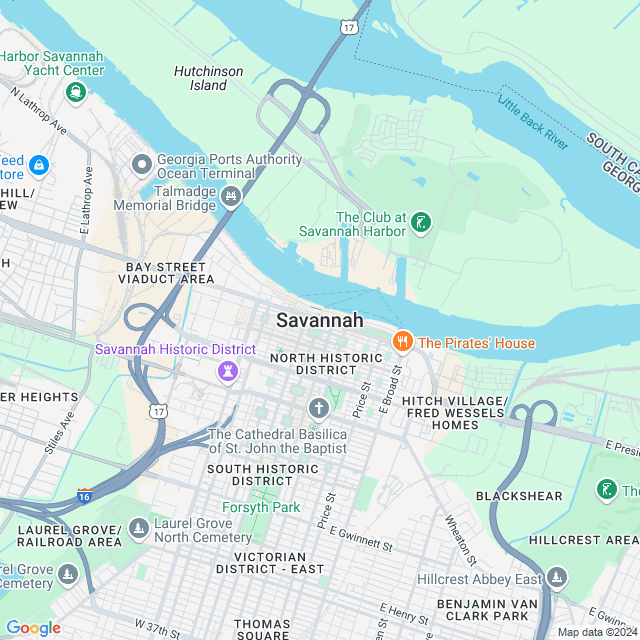 Map of Savannah, Georgia