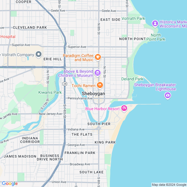 Map of Sheboygan, Wisconsin