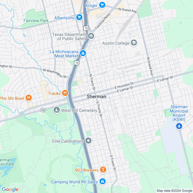 Map of Sherman, Texas