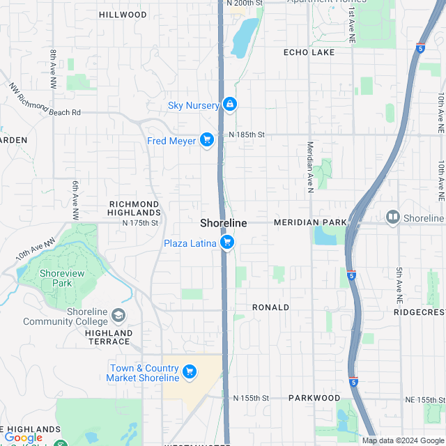 Map of Shoreline, Washington