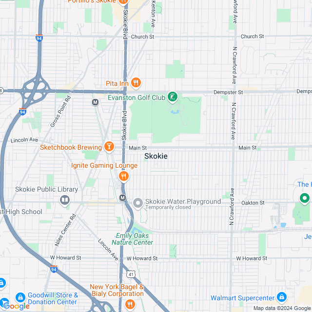 Map of Skokie, Illinois