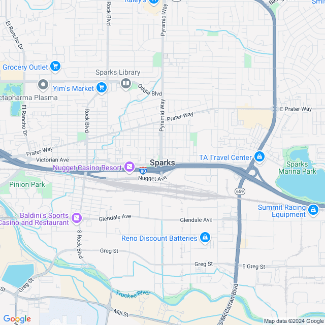 Map of Sparks, Nevada