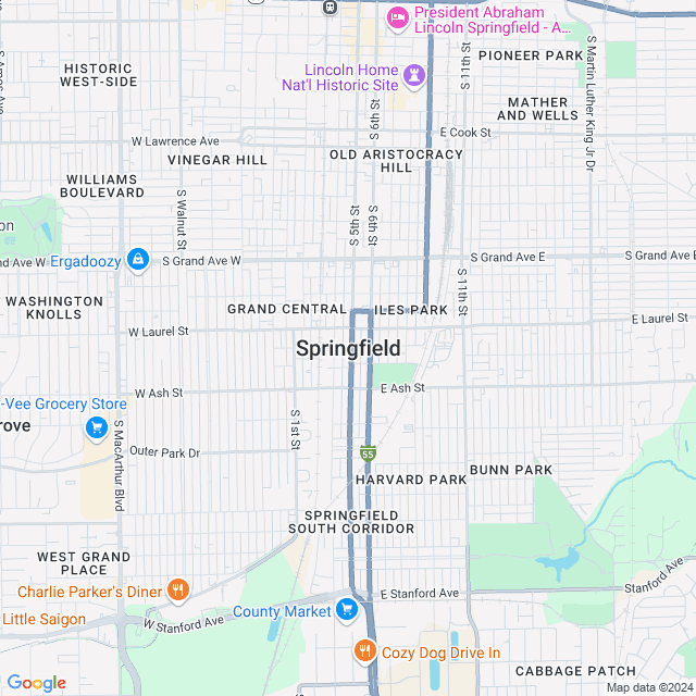 Map of Springfield, Illinois