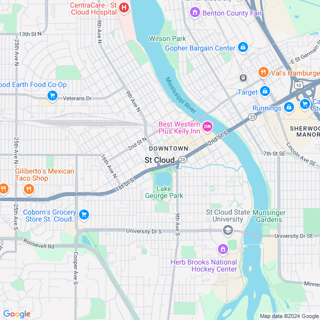 Map of St. Cloud, Minnesota