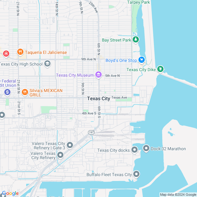 Map of Texas City, Texas