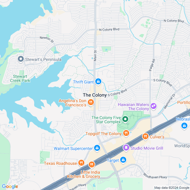 Map of The Colony, Texas