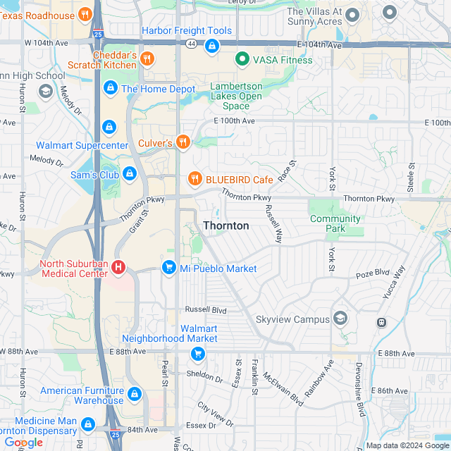 Map of Thornton, Colorado