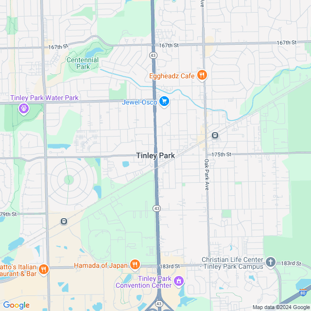 Map of Tinley Park, Illinois