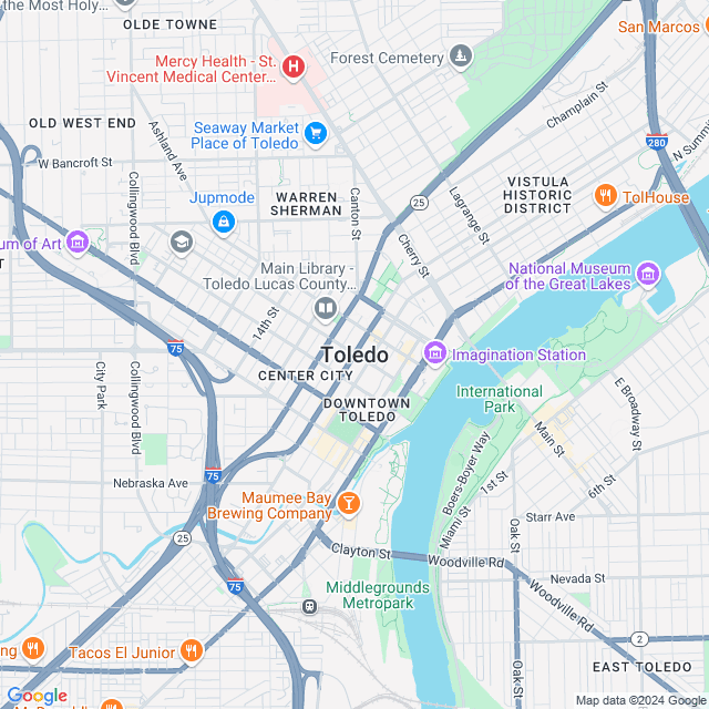 Map of Toledo, Ohio