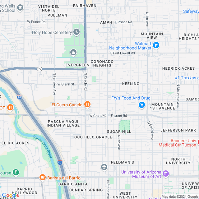 Map of Tucson, Arizona