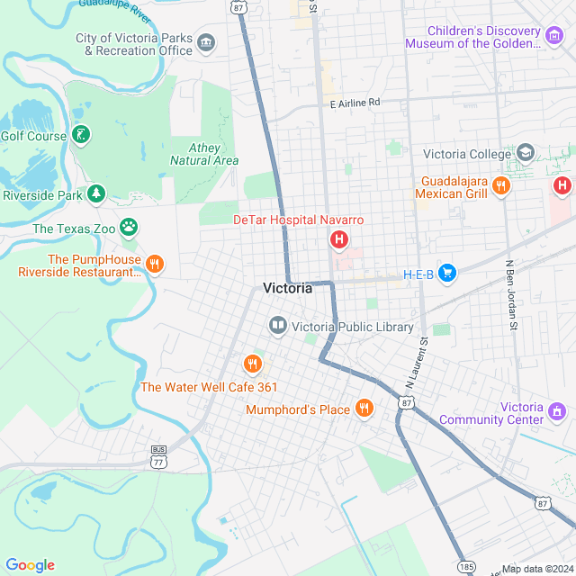 Map of Victoria, Texas