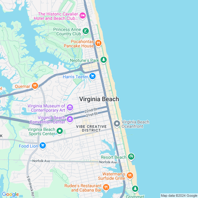 Map of Virginia Beach, Virginia