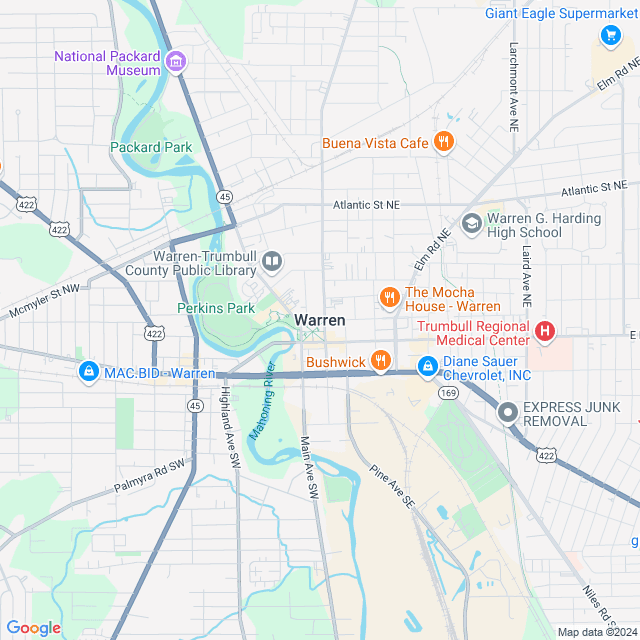 Map of Warren, Ohio