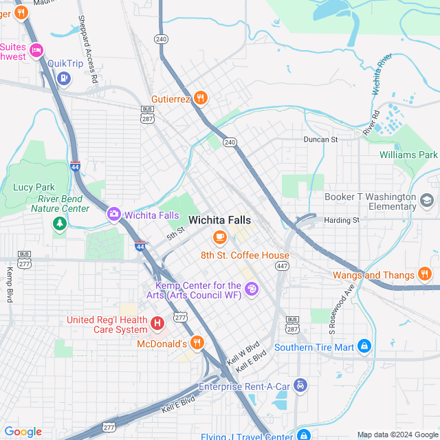 Map of Wichita Falls, Texas