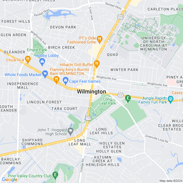 Map of Wilmington, North Carolina