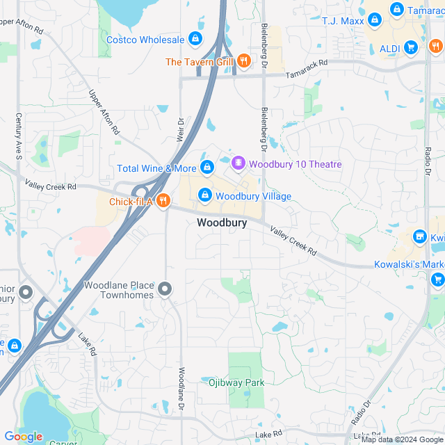 Map of Woodbury, Minnesota