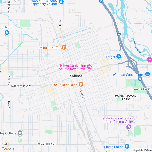 Map of Yakima, Washington