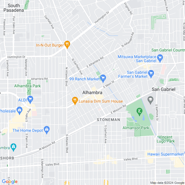 Map of Alhambra, California