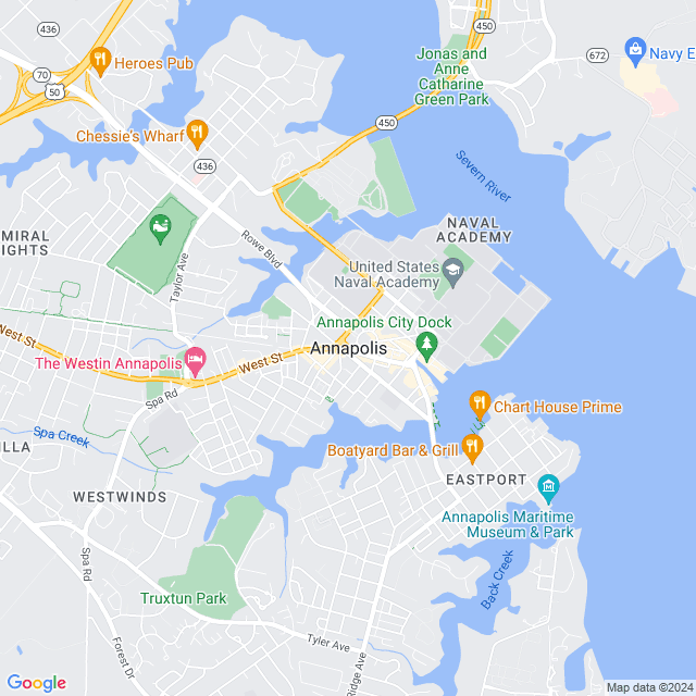 Map of Annapolis, Maryland