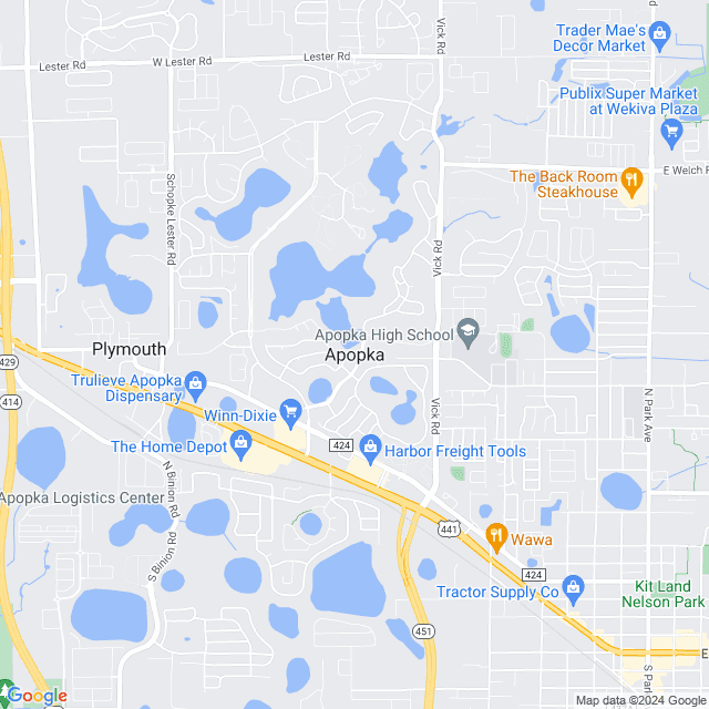 Map of Apopka, Florida