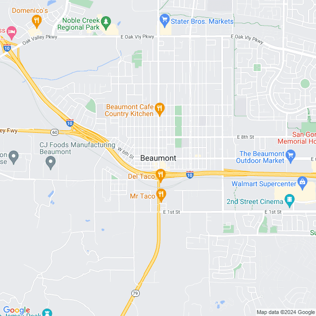 Map of Beaumont, California