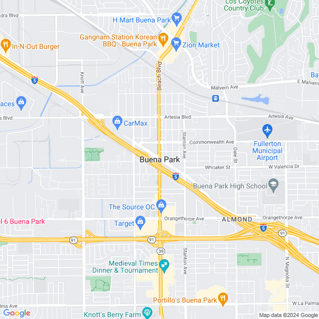 Map of Buena Park, California