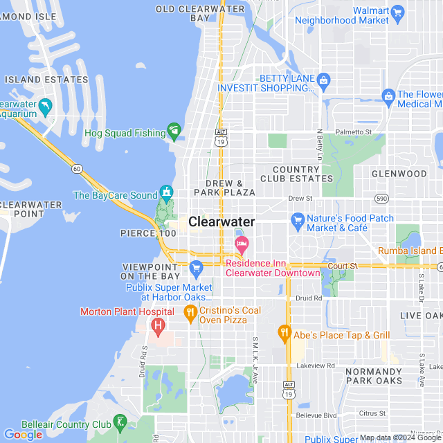Map of Clearwater, Florida