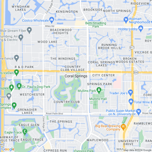 Map of Coral Springs, Florida