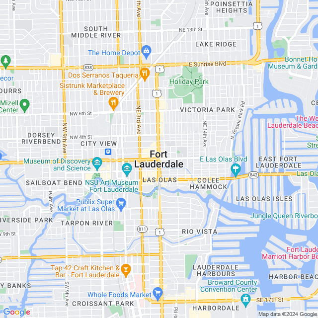 Map of Fort Lauderdale, Florida