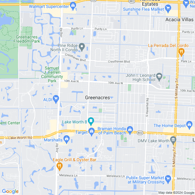 Map of Greenacres, Florida
