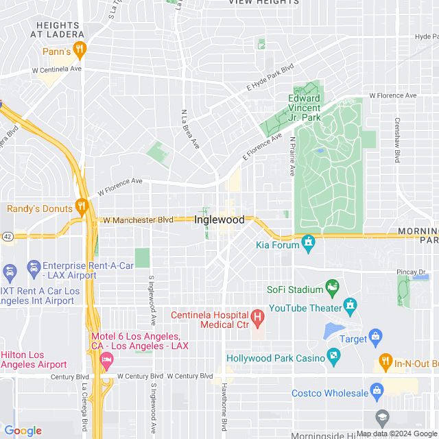 Map of Inglewood, California