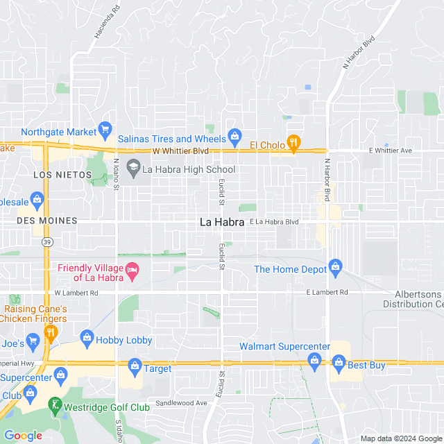 Map of La Habra, California