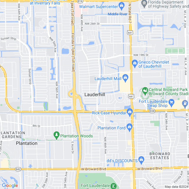 Map of Lauderhill, Florida