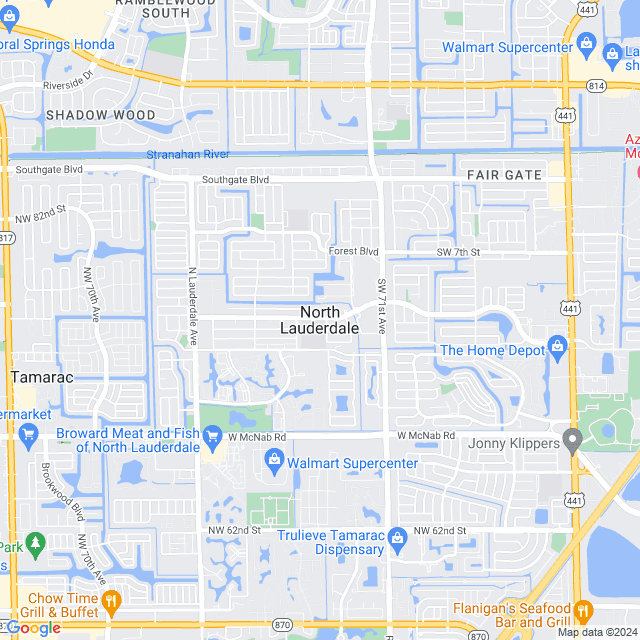 Map of North Lauderdale, Florida
