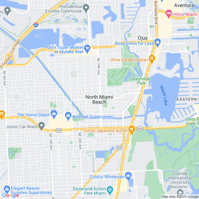 Map of North Miami Beach, Florida